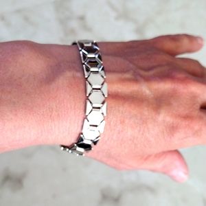 Beautiful faux Silver link bracelet.